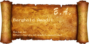 Berghold Amadil névjegykártya